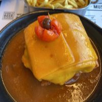 Francesinha  at Cervejaria Praxis in Coimbra