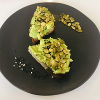 Avocado toast; taste okay and looks good but I could have done better. at Raw Republic in New Orleans