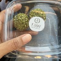 Bossy Balls! Maca, activated almond, oat flour, almond butter, maple, vanilla, sea salt, matcha #Veganuary at Raw Republic in New Orleans