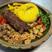 Vegan sour kebaba at Beynolmelal Vegan Restaurant in Rasht