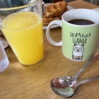 Mimosa and coffee   at Nectar Cafe in Portland