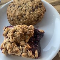 Chocolate chip cookie and oat berry bar  at Nectar Cafe in Portland