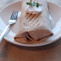 Breakfast burrito with avocado at Nectar Cafe in Portland