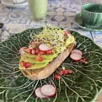 Avocado toast  at La Papaya in La Palma