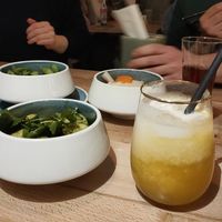Starters and Tropical Coco Iced Tea at NaiNai Bao in Cologne