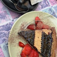 Cappuccino di avena e crostata   at Ledro Nature Art Cafe & Shop in Ledro