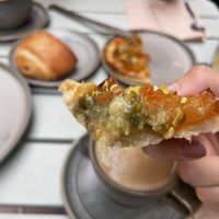 Peach pistachio tart! So good   at Land & Monkeys in Bordeaux