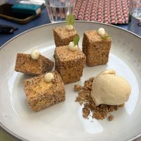 Tofu fritto con gelato al miso   at Osteria della Gatta Matta in Parma