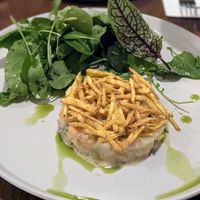 Four potatoes and PANCs salad at Tau Cozinha in Sao Paulo