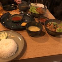 Pumpkin curry and Soya chunks Masala curry   at Yangon Delight in Amsterdam