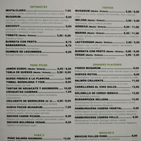 Carta principal  at Mugarum Kómo Komo in Cartagena