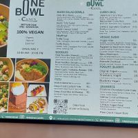 Menu at ONE bOwl Vegan by CANES in Bangkok