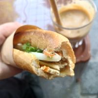 banh mi with fake meat at Bánh Mỳ Chay - Vegetarian Bread in Hanoi