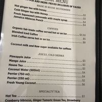 Drinks menu at Wild Scallion in Penticton