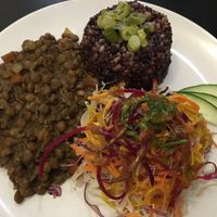 Lentil Dahl, Mixed Grains and coleslaw - delic!! at Wild Scallion in Penticton