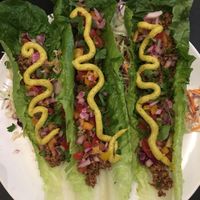 Raw tacos OMG.  So gooood!!! at Wild Scallion in Penticton