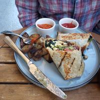 Tofu burrito great for breakfast or lunch at Zava Cafe in Milton