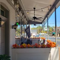 Outdoor dining on Federal Street, nice, folksy at Zava Cafe in Milton