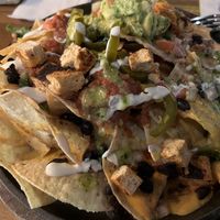 Loaded vegan nachos and I added “Chikin”.  at Nacho Daddy - Downtown in Las Vegas
