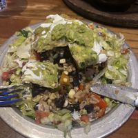 I forgot to snag a BEFORE photo of our chick’n chimichanga!   at Nacho Daddy - Downtown in Las Vegas