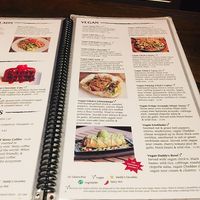 Nacho Daddy vegan cake and full page of vegan options   at Nacho Daddy - Downtown in Las Vegas