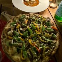 Vegan pizza and vegan cold soupp  at La Strada in Faaa