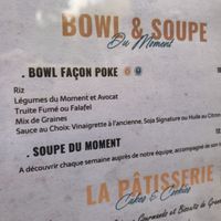 The vegan option in the menu   at La Théothèque in Aix-les-bains