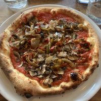 Vegan pizza (no cheese) - on the menu   at Pizza Di Roma in Viviers-du-lac