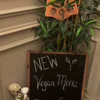 As I entered the restaurant, this sign was a lovely welcome to this hungry vegan!  at The Little Venice Restaurant in Dublin