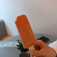 Mango chilli (spicy and very tasty 🔥) at Anjuna Ice Pops in Budapest