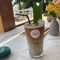 Iced latte  at Cafe KOB Seaside in Koh Samui