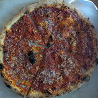 marinara pizza with Follow Your Heart vegan Parmesan at Bull Run Pizza in Portland