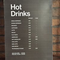 Drinks menu   at Lincoln Bagel Co in Lincoln