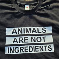 T shirt. Animals are not ingredients at Bright eyes vzw in Oostende
