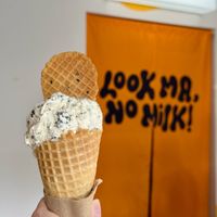 Vegan Chocolate Mint Ice Cream Cone at Oat & About in Central Singapore