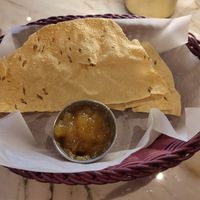 Complimentary papadum at Indian Bistro in Gothenburg