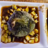 Mini eggplant with chilli salsa at Shu in Collingwood