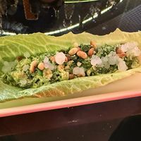 Salted mustard green with watercress pesto   at Shu in Collingwood