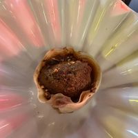 Red braised lions mane with hot purple sapphire potato mash   at Shu in Collingwood