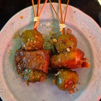 Grilled spinach rice ball+turnip cake skewer: delicious cumin smell at Shu in Collingwood