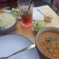 Channa masala with rice at CHASKAA in Hamburg