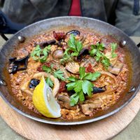 Mushroom paella   at Le Basque in New York City
