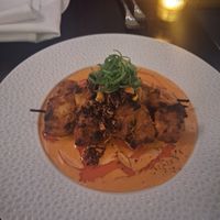 Romesco chicken pintxo at Le Basque in New York City