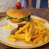 Vegan Burger at Ariadne Restaurant and Pizzeria in Crete