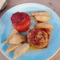 Stuffed vegetables with rice at Archontariki Taberna in Kalampaka