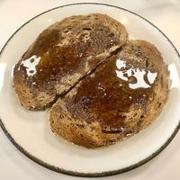 Wholemeal toast with maple syrup  at Oui Sports Bar + Terrace in Dubai