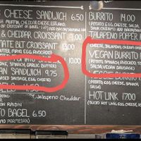 Menu options. at The Grind Cafe in Vallejo