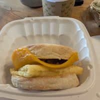 Vegan breakfast sandwich at The Grind Cafe in Vallejo