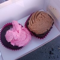 Vegan cupcakes (squished in transit lol) at The Cupcake Queens - Hardware Ln in Melbourne