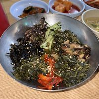 a wide array of vegetables; comes with rice  at Ong-Gane 옹가네 in Sokcho